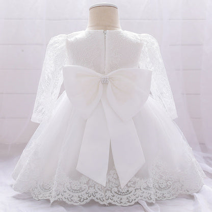 Ball Gown Scoop Long Sleeves Flower Girl Dresses with Beading