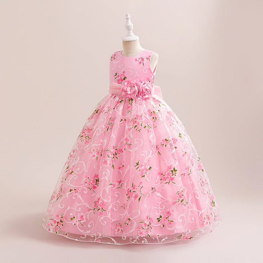 Ball Gown Scoop Sleeveless Flower Girl Dresses with Solid Flowers