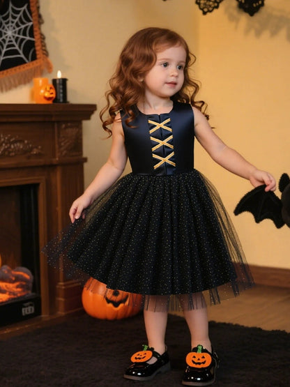 Ball Gown Square Neck Sleeveless Knee-Length Halloween Dresses for Girls