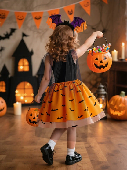 Ball Gown Scoop Neck Sleeveless Knee-Length Halloween Dresses for Girls With Sash