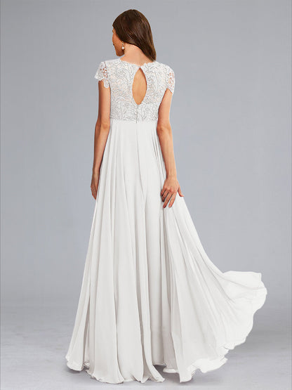 A-Line/Princess Scoop Lace Floor-Length Baby Shower Wedding Dresses with Appliques