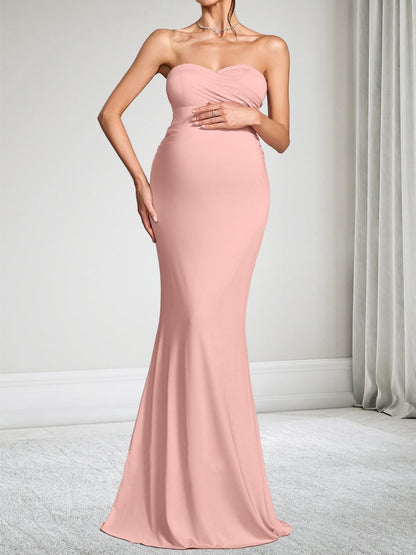 Trumpet/Mermaid Off-the-Shoulder Floor-Length Baby Shower Wedding Guest Dresses with Cape