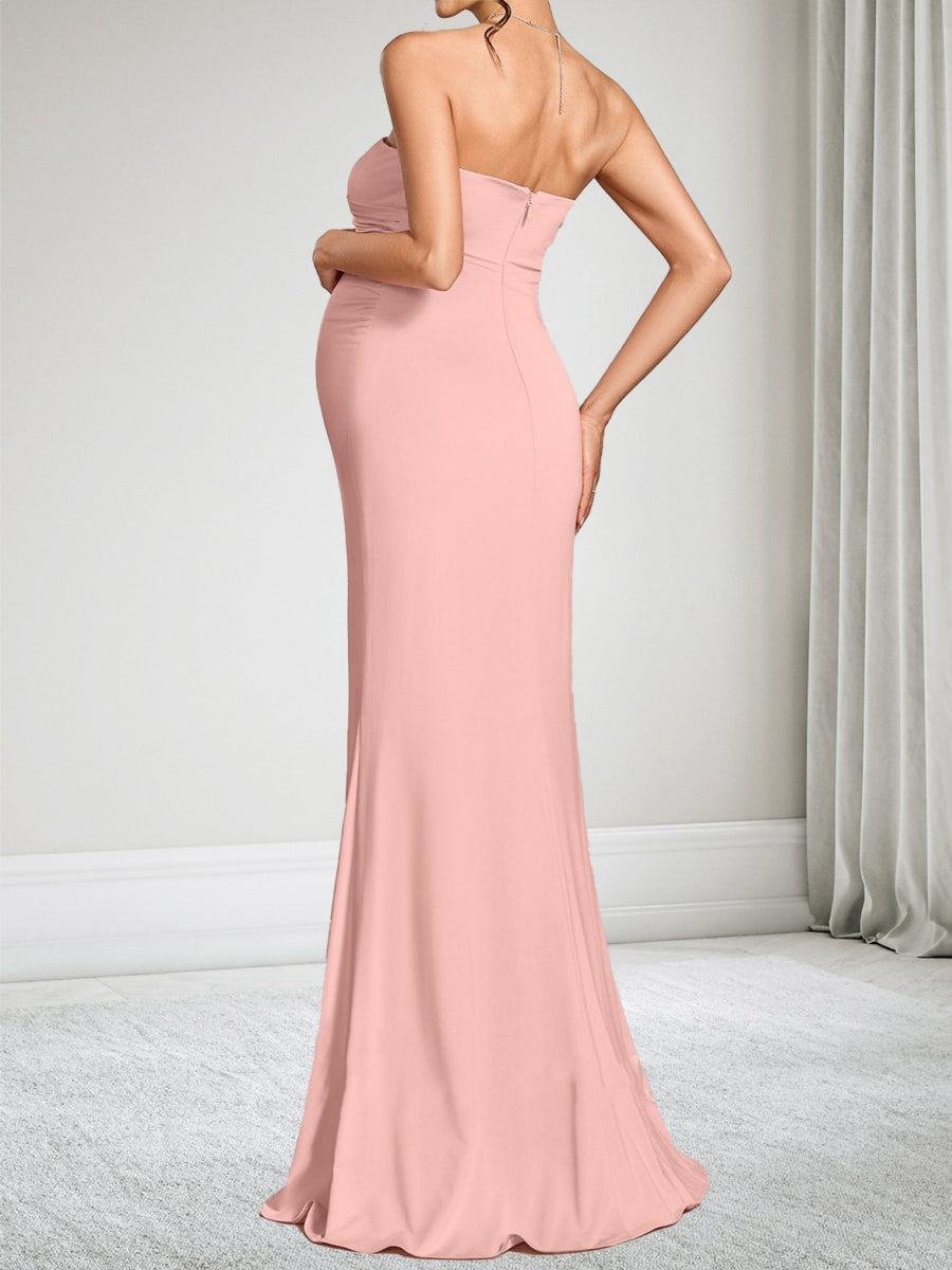 Trumpet/Mermaid Off-the-Shoulder Floor-Length Baby Shower Wedding Guest Dresses with Cape