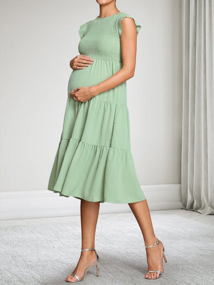 A-Line/Princess Round Neck Sleeveless Knee-Length Chiffon Baby Shower Wedding Guest Dresses