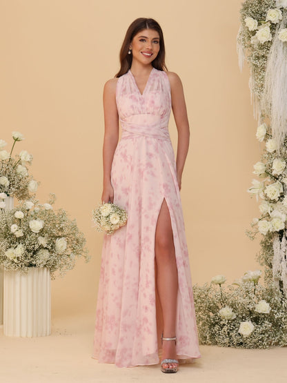 A-Line/Princess Convertible Infinity Bridesmaid Dresses with Pleats