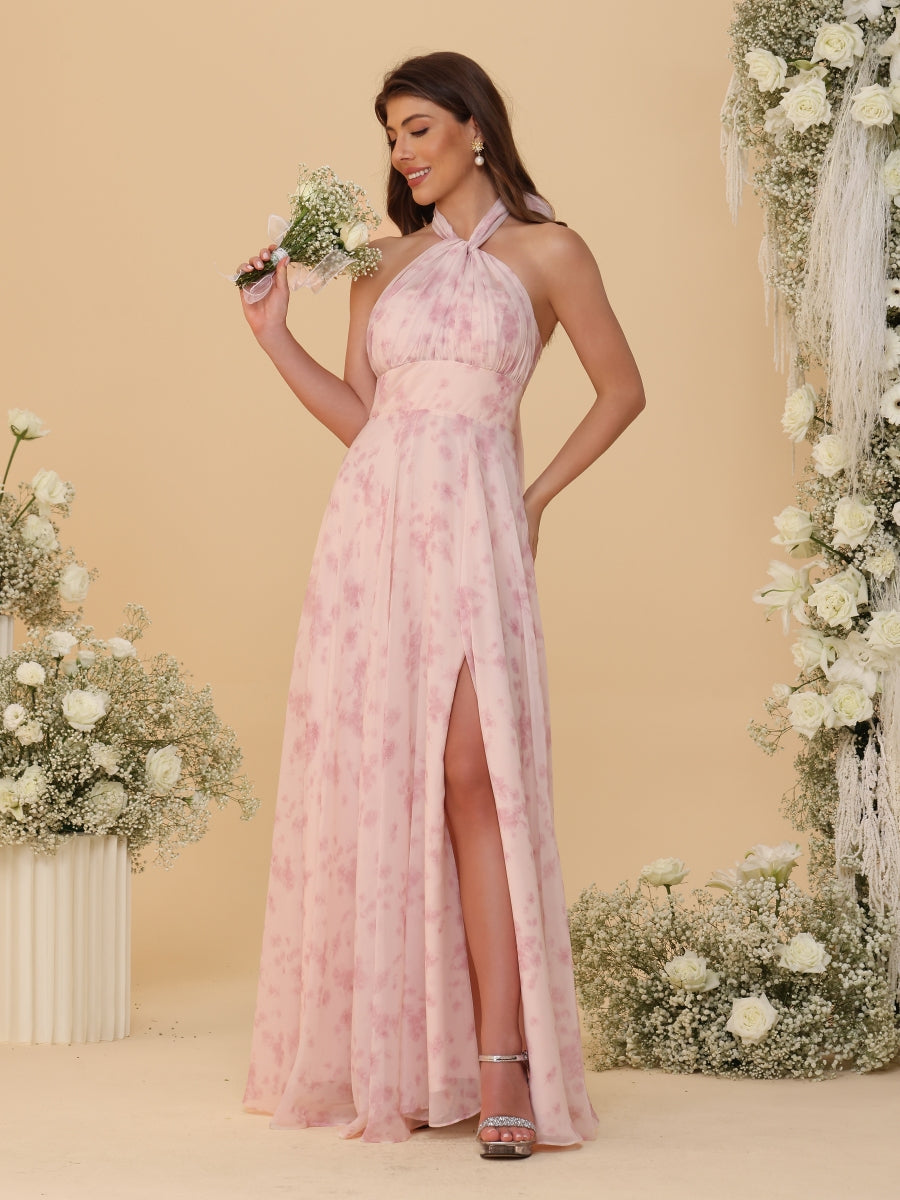 A-Line/Princess Convertible Infinity Bridesmaid Dresses with Pleats