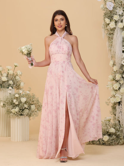 A-Line/Princess Convertible Infinity Bridesmaid Dresses with Pleats
