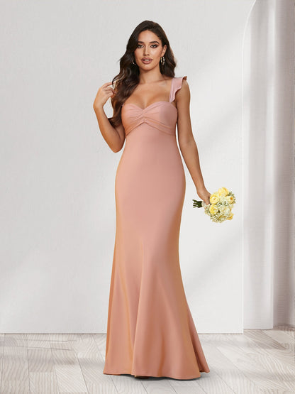 Trumpet/Mermaid Sweetheart Floor-Length Ruched Bridesmaid Dresses