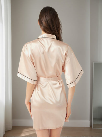 Women's Half Sleeves Short/Mini Solid Colored Robes